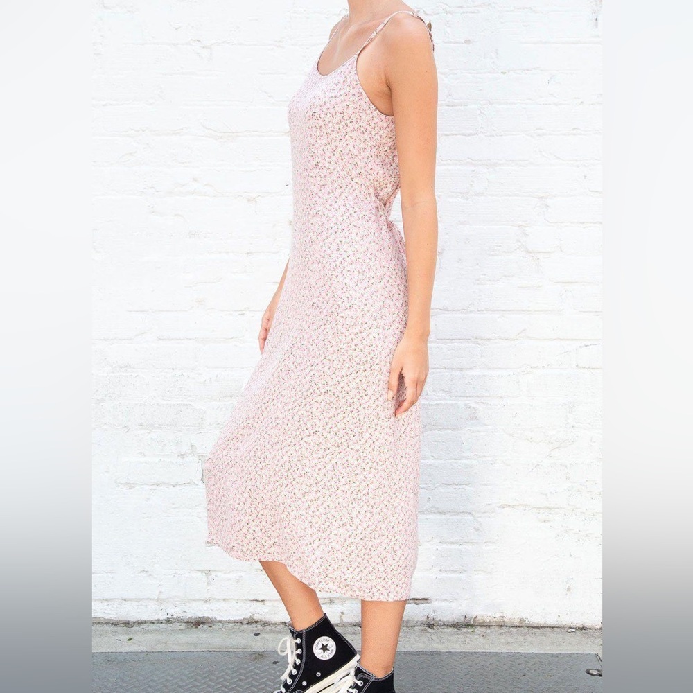Pink midi floral dress